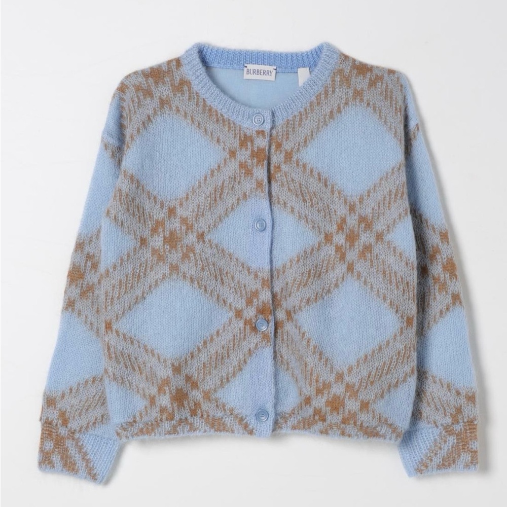 BURBERRY PLAID 12y mohair + wool sweater